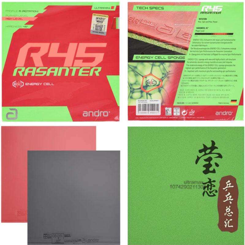 Andro Rasanter R45 47 50 C45 4 - đánh giá và giá Table Tennis Paddle Set